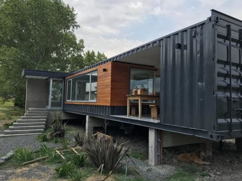 La primera casa realizada con containers en Tres Arroyos, está ubicada en el country Zurita