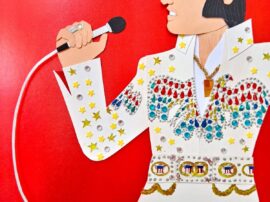 Las nuevas exploraciones de Olivia en el collage retratan artistas del pop y el rock